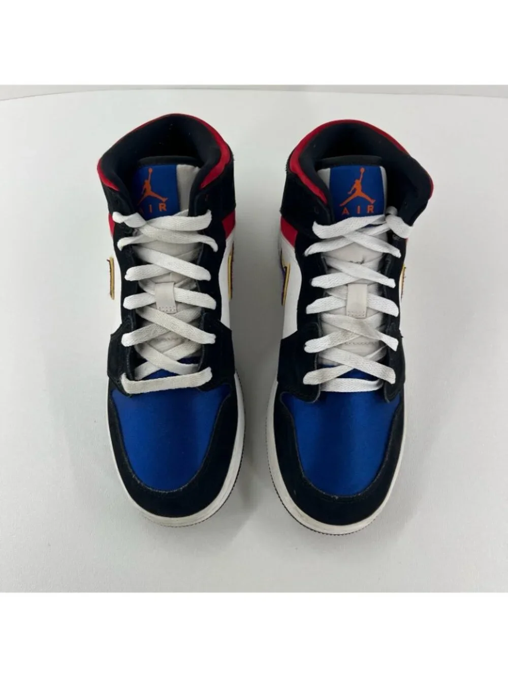 Nike Air Jordan 1 Mid SE GS Rivals Sneakers Youth Size 7 BQ6931-005 Black Blue